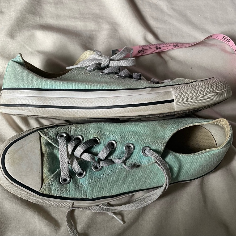 Light Teal Low Top Converse